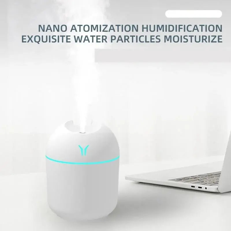 250ML USB Mini Air Humidifier Aroma Essential Oil Diffuser For Home Car Ultrasonic Mute Mist Maker Diffuser with LED Color Lamp - Astroglowmk