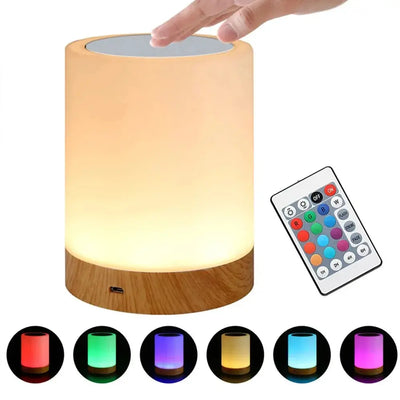 Touch Bedside Light, Bedroom Night Light, Dimmable Desk Light, Remote Control 13 Color Changing Light, Timed Shutdown, USB Charg - Astroglowmk