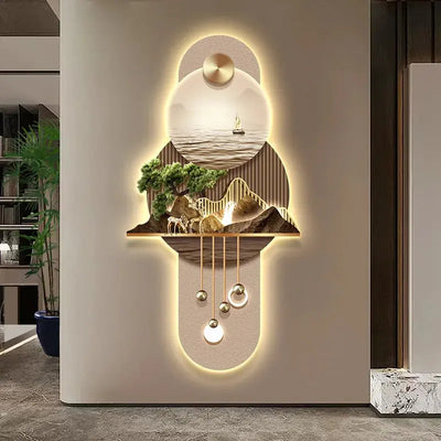 New LED Entrance Decorations Painting Wall Lamps For Corridor Living Room Kitchen High-end Indoor Home Lustre Modern Mural Light - Astroglowmk