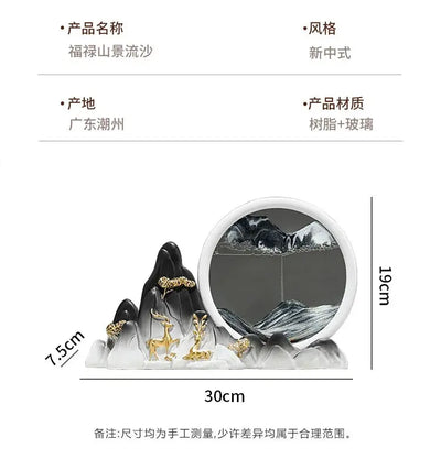 Quicksand Painting Creative Hourglass New Chinese Light Luxury Decoration TV Cabinet Living Room Wine Cabinet Decoration - Astroglowmk