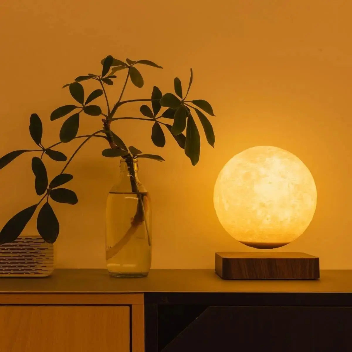 Levitating Moon Lamp – Magnetic Floating & Spinning Lunar Night Light with 3 Color Modes | Elegant Home & Bedroom Decor - Astroglowmk