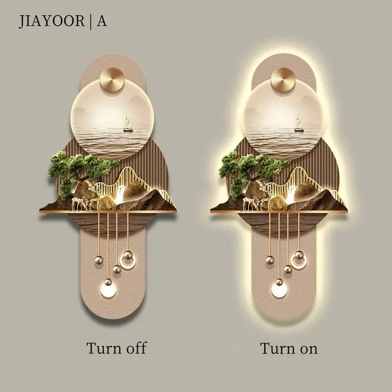New LED Entrance Decorations Painting Wall Lamps For Corridor Living Room Kitchen High-end Indoor Home Lustre Modern Mural Light - Astroglowmk