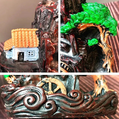 1 Piece Resin Reflowable Incense Holder Left/Right Incense Burner, Bedroom, Living Room Coffee Table, Office Home Decor Gifts - Astroglowmk