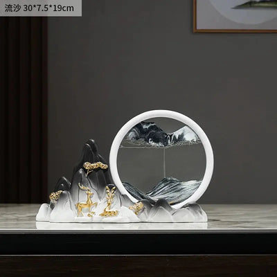 Quicksand Painting Creative Hourglass New Chinese Light Luxury Decoration TV Cabinet Living Room Wine Cabinet Decoration - Astroglowmk