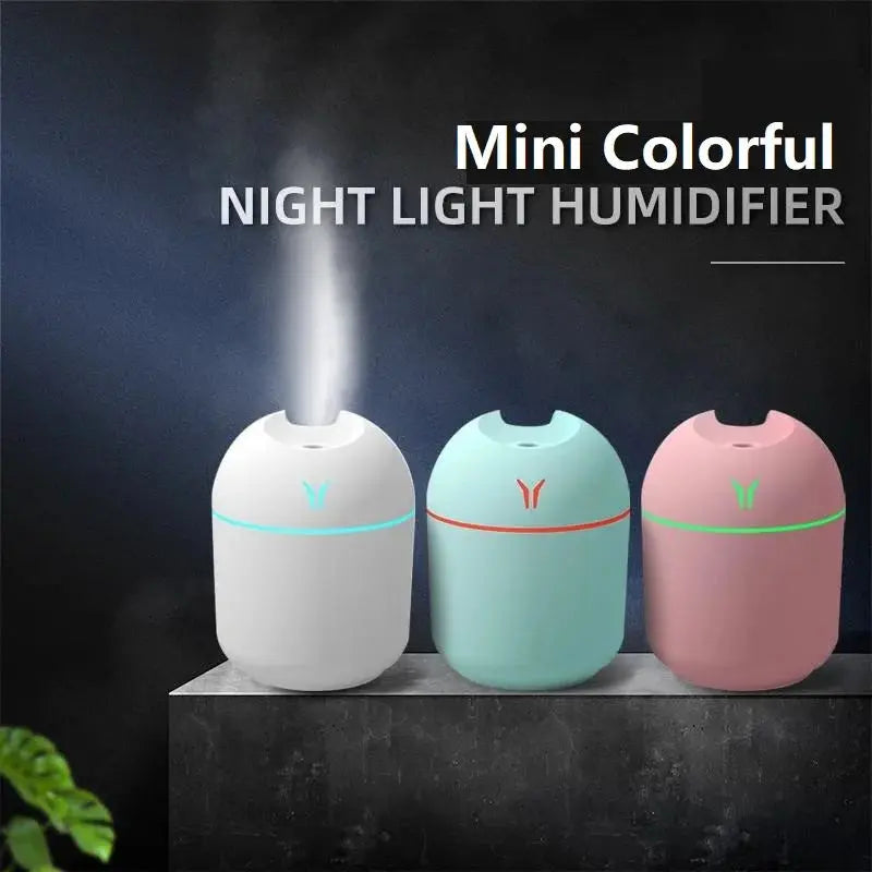 250ML USB Mini Air Humidifier Aroma Essential Oil Diffuser For Home Car Ultrasonic Mute Mist Maker Diffuser with LED Color Lamp - Astroglowmk
