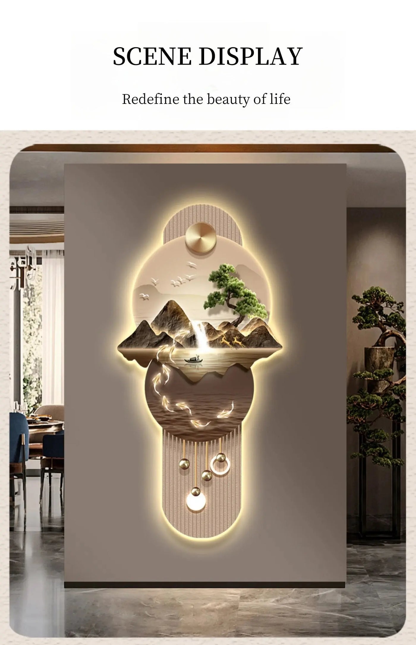 New LED Entrance Decorations Painting Wall Lamps For Corridor Living Room Kitchen High-end Indoor Home Lustre Modern Mural Light - Astroglowmk