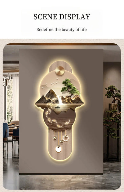New LED Entrance Decorations Painting Wall Lamps For Corridor Living Room Kitchen High-end Indoor Home Lustre Modern Mural Light - Astroglowmk