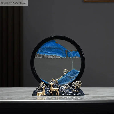 Quicksand Painting Creative Hourglass New Chinese Light Luxury Decoration TV Cabinet Living Room Wine Cabinet Decoration - Astroglowmk