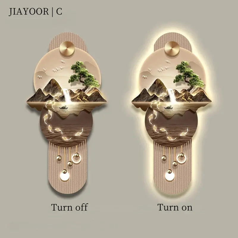 New LED Entrance Decorations Painting Wall Lamps For Corridor Living Room Kitchen High-end Indoor Home Lustre Modern Mural Light - Astroglowmk