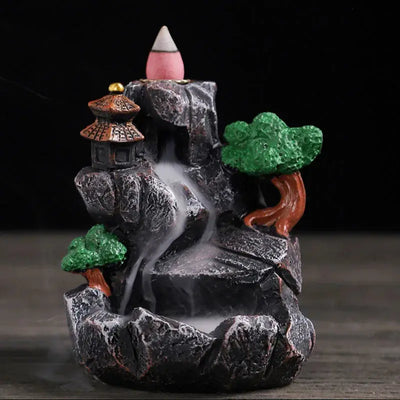 Resin cascade back incense Furnace craft high mountain running water cast oven ornaments home candles Aromattherapy stove incense seat psychotherapy incense seat suitable for boudorir honey friend gift - Astroglowmk