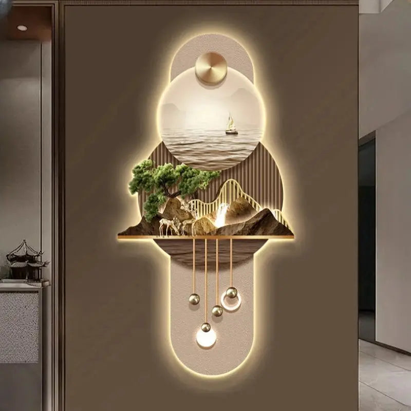 New LED Entrance Decorations Painting Wall Lamps For Corridor Living Room Kitchen High-end Indoor Home Lustre Modern Mural Light - Astroglowmk