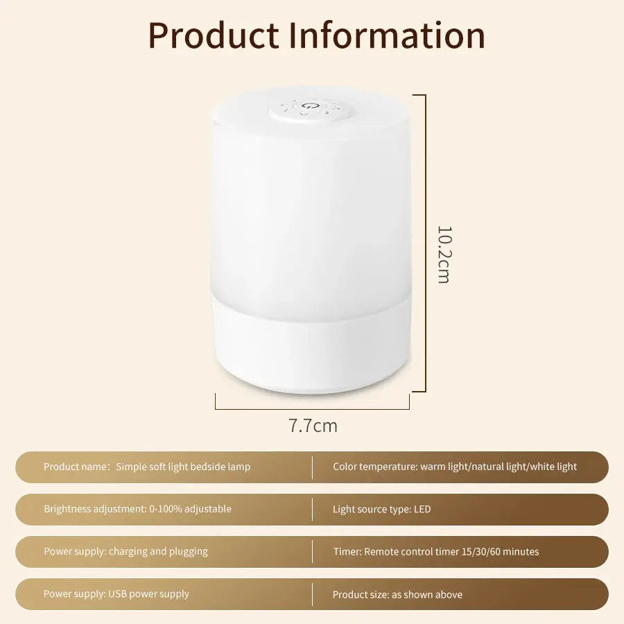 Touch Night Lamp USB LED Lamp Remote Control Switch Rechargeable Three Colors Lights Bedroom Portable Table Bedside Night Lamp - Astroglowmk