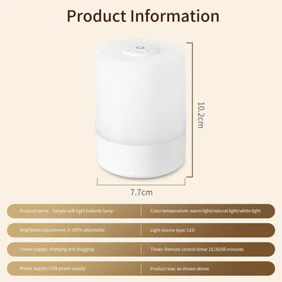 Touch Night Lamp USB LED Lamp Remote Control Switch Rechargeable Three Colors Lights Bedroom Portable Table Bedside Night Lamp - Astroglowmk