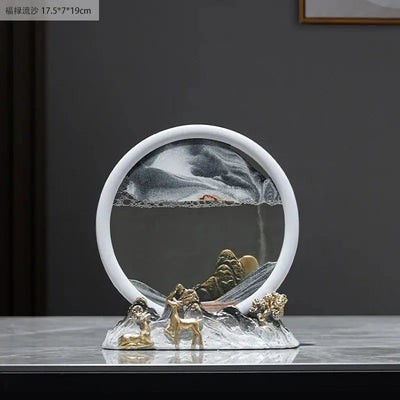 Quicksand Painting Creative Hourglass New Chinese Light Luxury Decoration TV Cabinet Living Room Wine Cabinet Decoration - Astroglowmk