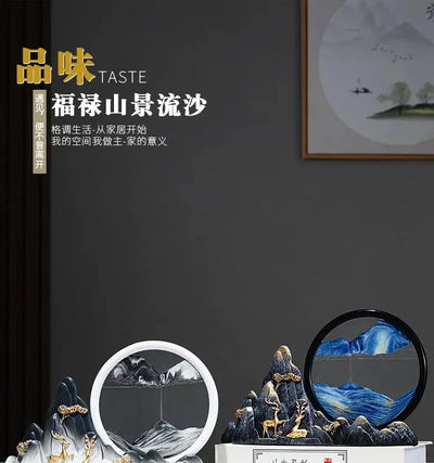 Quicksand Painting Creative Hourglass New Chinese Light Luxury Decoration TV Cabinet Living Room Wine Cabinet Decoration - Astroglowmk