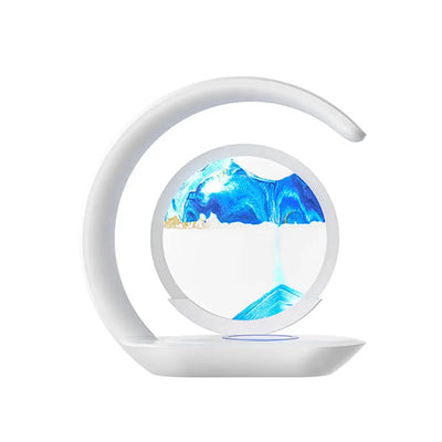 Quicksand Table Lamp Wireless Charging Desk Lamp 3D Hourglass Ornaments Sand Painting Night Light for Office Room Decoration - Astroglowmk