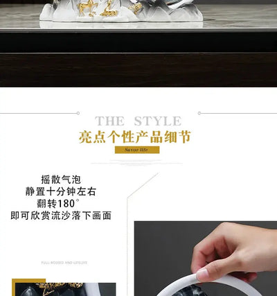 Quicksand Painting Creative Hourglass New Chinese Light Luxury Decoration TV Cabinet Living Room Wine Cabinet Decoration - Astroglowmk