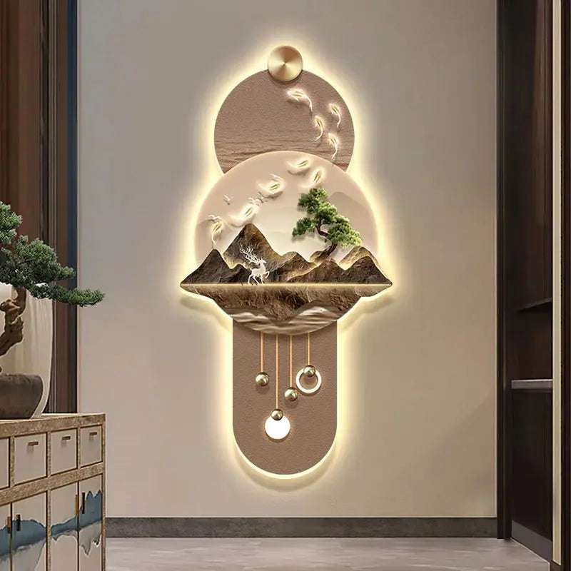 New LED Entrance Decorations Painting Wall Lamps For Corridor Living Room Kitchen High-end Indoor Home Lustre Modern Mural Light - Astroglowmk