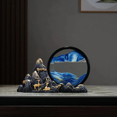 Quicksand Painting Creative Hourglass New Chinese Light Luxury Decoration TV Cabinet Living Room Wine Cabinet Decoration - Astroglowmk