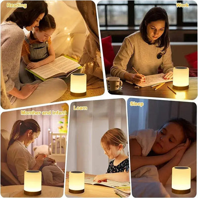 Touch Bedside Light, Bedroom Night Light, Dimmable Desk Light, Remote Control 13 Color Changing Light, Timed Shutdown, USB Charg - Astroglowmk