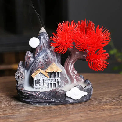 Resin cascade back incense Furnace craft high mountain running water cast oven ornaments home candles Aromattherapy stove incense seat psychotherapy incense seat suitable for boudorir honey friend gift - Astroglowmk