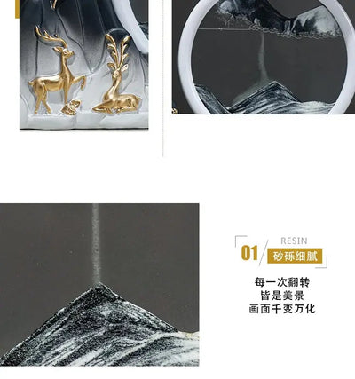 Quicksand Painting Creative Hourglass New Chinese Light Luxury Decoration TV Cabinet Living Room Wine Cabinet Decoration - Astroglowmk