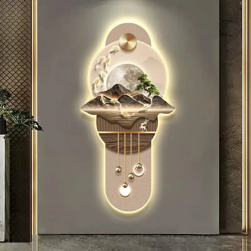 New LED Entrance Decorations Painting Wall Lamps For Corridor Living Room Kitchen High-end Indoor Home Lustre Modern Mural Light - Astroglowmk
