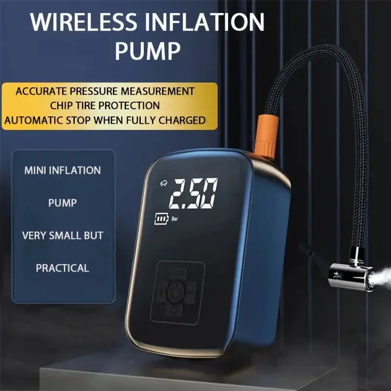 Wireless Car Tire Inflator – Portable Air Pump for Auto, Bike, Motorcycle - Astroglowmk