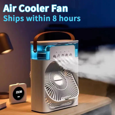 New 3 In 1 Fan AIr Conditioner Household Mini Air Cooler LED Night Light Portable Humidifier Air Adjustment Fan Office Home Fan - Astroglowmk