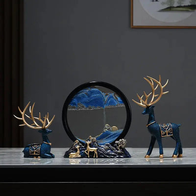 Quicksand Painting Creative Hourglass New Chinese Light Luxury Decoration TV Cabinet Living Room Wine Cabinet Decoration - Astroglowmk