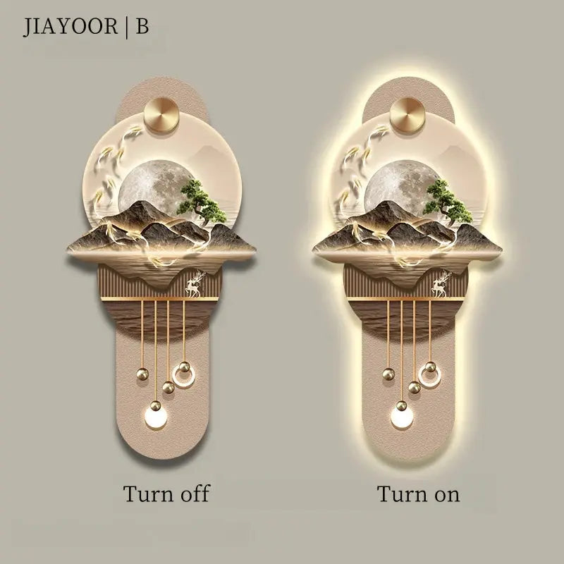 New LED Entrance Decorations Painting Wall Lamps For Corridor Living Room Kitchen High-end Indoor Home Lustre Modern Mural Light - Astroglowmk