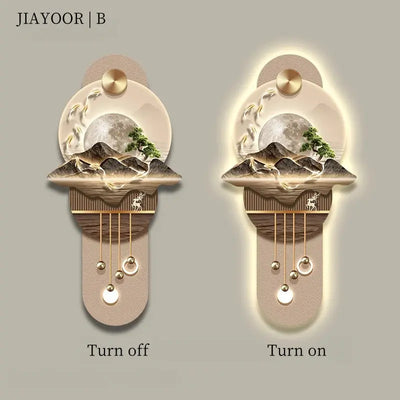 New LED Entrance Decorations Painting Wall Lamps For Corridor Living Room Kitchen High-end Indoor Home Lustre Modern Mural Light - Astroglowmk