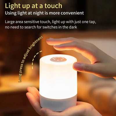 Touch Night Lamp USB LED Lamp Remote Control Switch Rechargeable Three Colors Lights Bedroom Portable Table Bedside Night Lamp - Astroglowmk