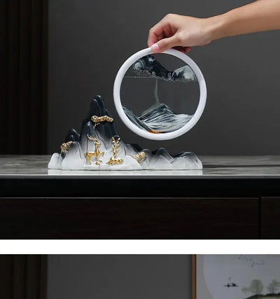Quicksand Painting Creative Hourglass New Chinese Light Luxury Decoration TV Cabinet Living Room Wine Cabinet Decoration - Astroglowmk