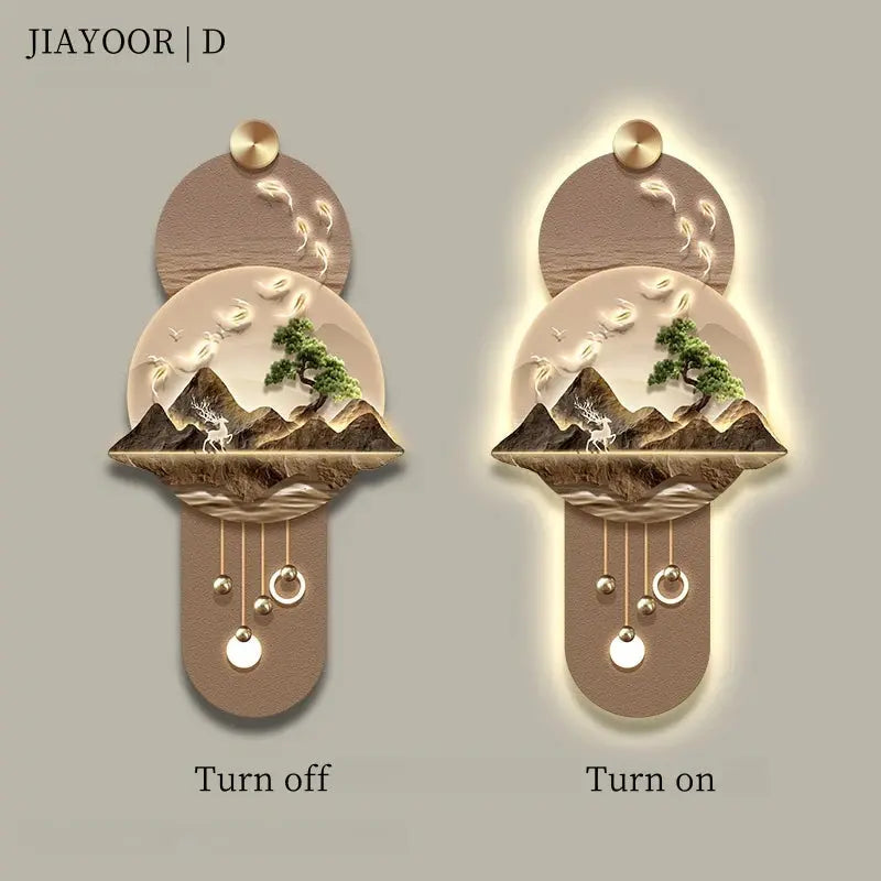 New LED Entrance Decorations Painting Wall Lamps For Corridor Living Room Kitchen High-end Indoor Home Lustre Modern Mural Light - Astroglowmk