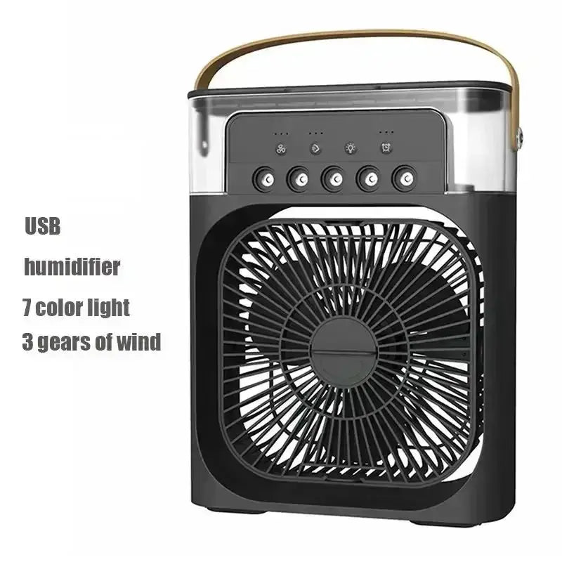 New 3 In 1 Fan AIr Conditioner Household Mini Air Cooler LED Night Light Portable Humidifier Air Adjustment Fan Office Home Fan - Astroglowmk